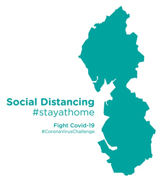 Nordvästra England Karta Med Social Distancing Stayathome Tag — Stock vektor
