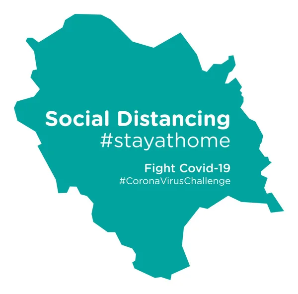 Himachal Pradesh Karta Med Social Distancing Stayathome Tag — Stock vektor