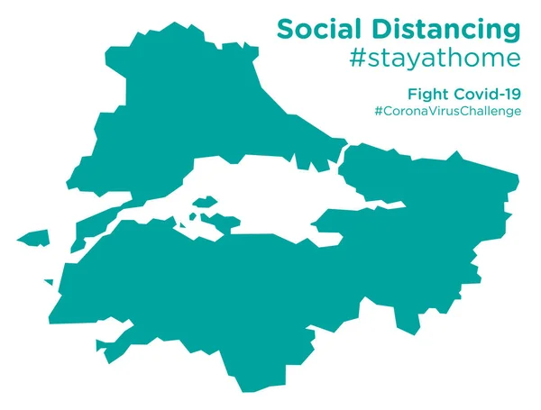 Marmara Map Social Distancing Stayathome Tag — Stock Vector