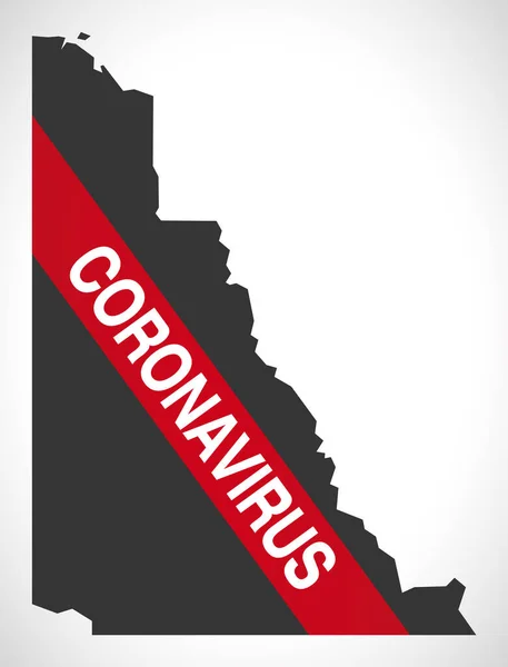 Yukon Canada Karta Med Coronavirus Varning Illustration — Stock vektor