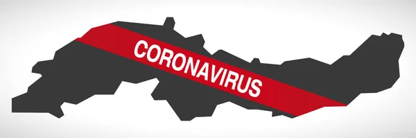 Région Mer Noire Turquie Carte Avec Illustration Avertissement Coronavirus — Image vectorielle