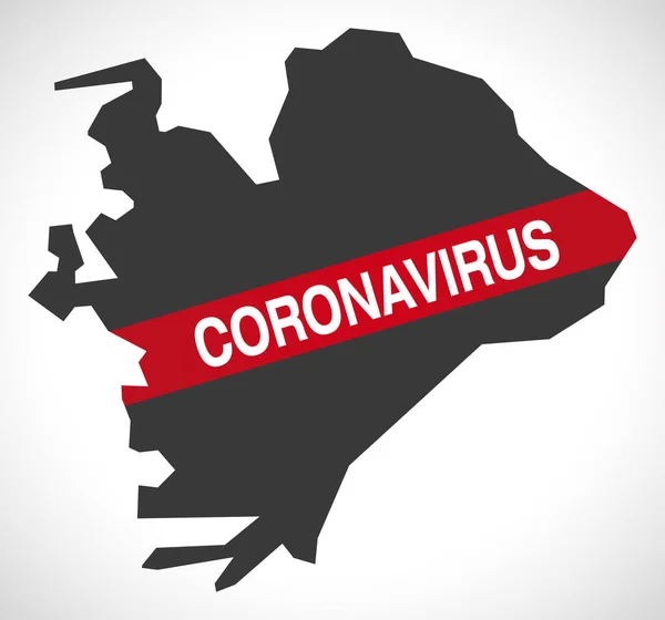 エーゲ海地域コロナウイルス警告イラスト付きトルコマップ — ストックベクタ
