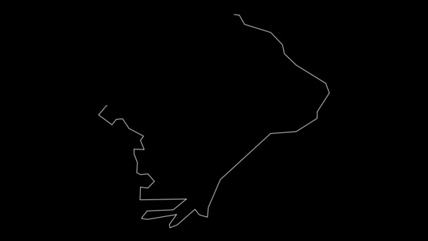 エーゲ海地域トルコ地図アウトラインアニメーション — ストック動画