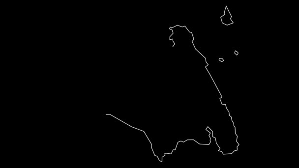 Johor Malaysia Map Outline Animation — Stock Video