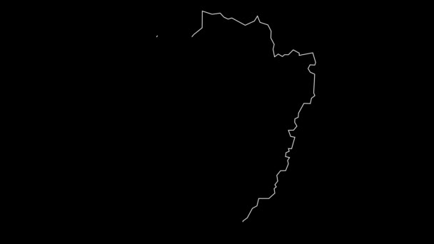 Kedah Malásia Mapa Esboço Animação — Vídeo de Stock