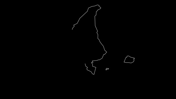 Labuan Malasia Mapa Esquema Animación — Vídeo de stock