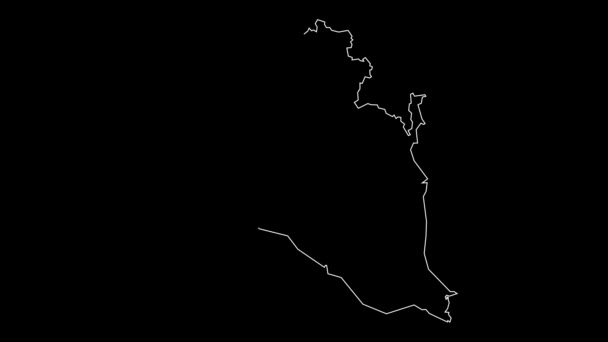 Pahang Malasia Mapa Esquema Animación — Vídeo de stock