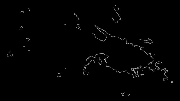 Saint Thomas Islas Vírgenes Los Estados Unidos Mapa Bosquejo Animación — Vídeos de Stock