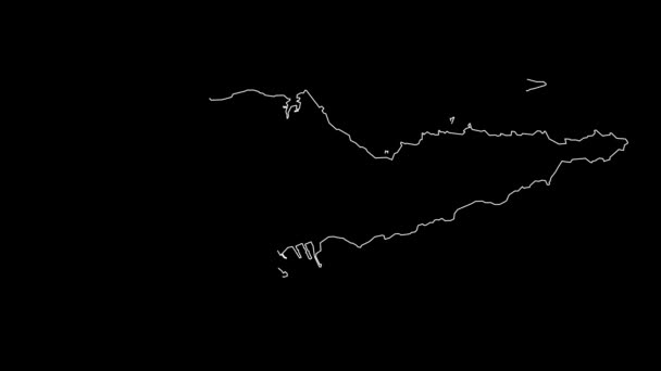 Saint Croix Virgin Islands Map Outline Animation — стокове відео