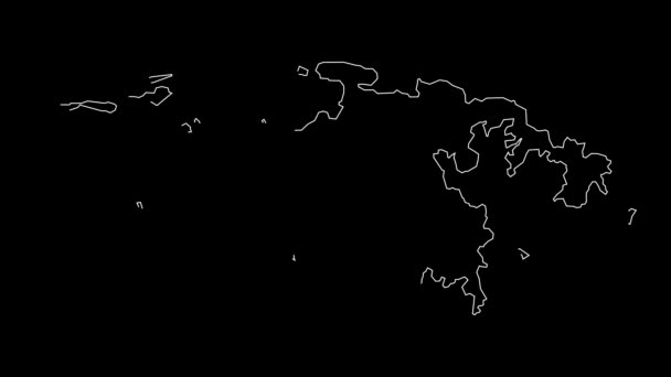 San Juan Islas Vírgenes Los Estados Unidos Mapa Esquema Animación — Vídeo de stock