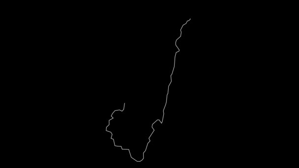 Hualian Taiwán Mapa Del Condado Esquema Animación — Vídeo de stock