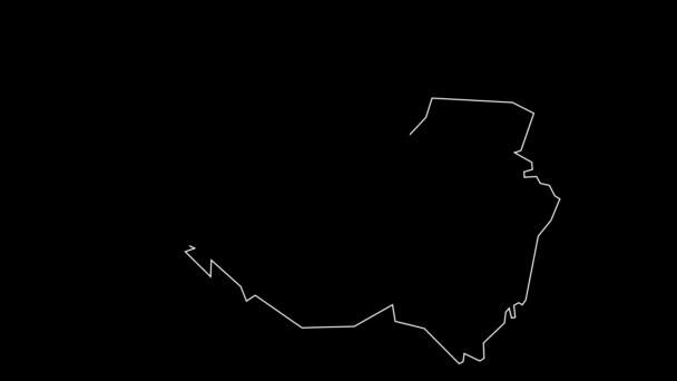 Vasterbotten Suecia Mapa Del Condado Esquema Animación — Vídeos de Stock