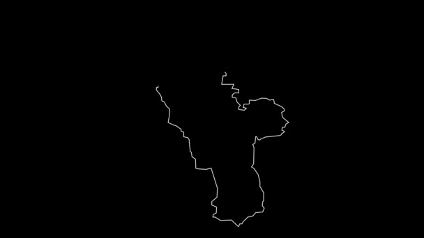 ハランド スウェーデン郡地図アウトラインアニメーション — ストック動画