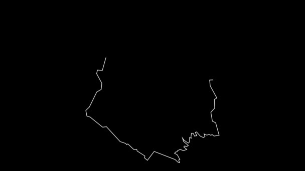 Norrbotten Suecia Mapa Del Condado Esquema Animación — Vídeo de stock