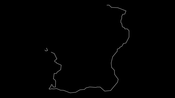 Skane Švédsko Kraj Mapa Obrysu Animace — Stock video