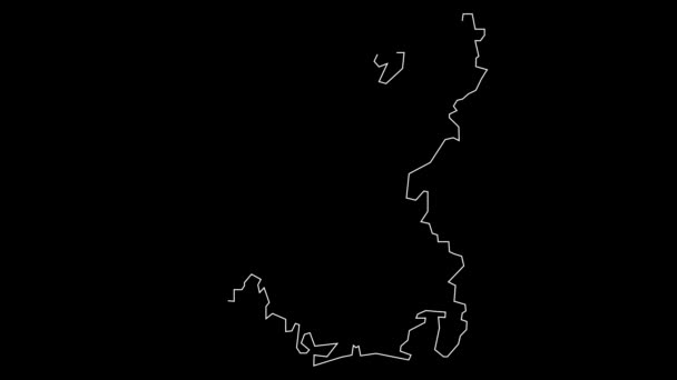 Chubu Japón Mapa Esquema Animación — Vídeos de Stock
