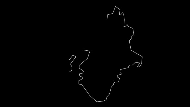 Kinki Japan Map Outline Animation — Stock video