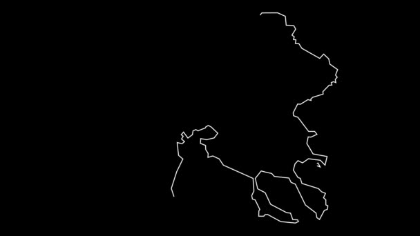 Kendriki Makedonia Grécia Mapa Esboço Animação — Vídeo de Stock