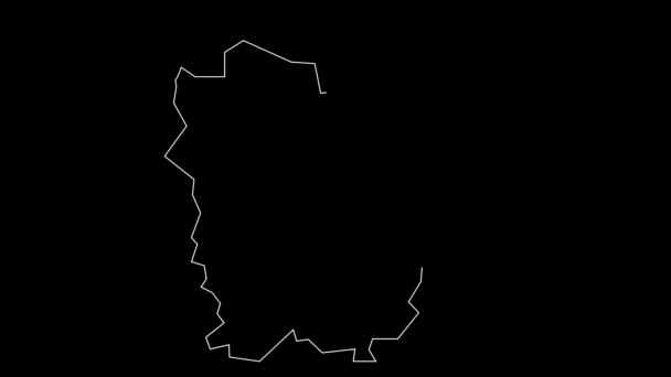 東フランダースベルギー地図アウトラインアニメーション — ストック動画