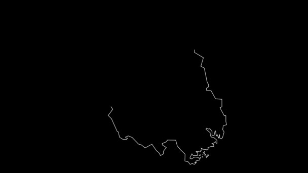 Telemark Noruega Mapa Esquema Animación — Vídeos de Stock