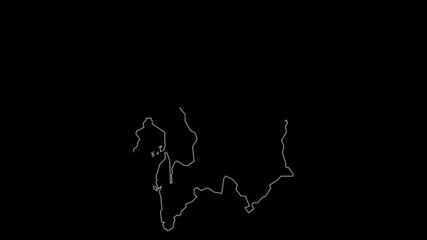 Akershus Noruega Mapa Esquema Animación — Vídeos de Stock