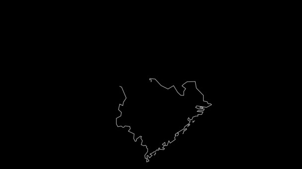 Aust Agder挪威地图动画轮廓 — 图库视频影像