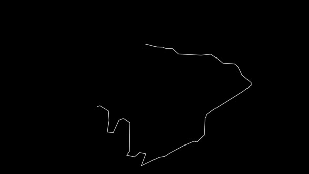 Jawf Arábia Saudita Mapa Esboço Animação — Vídeo de Stock