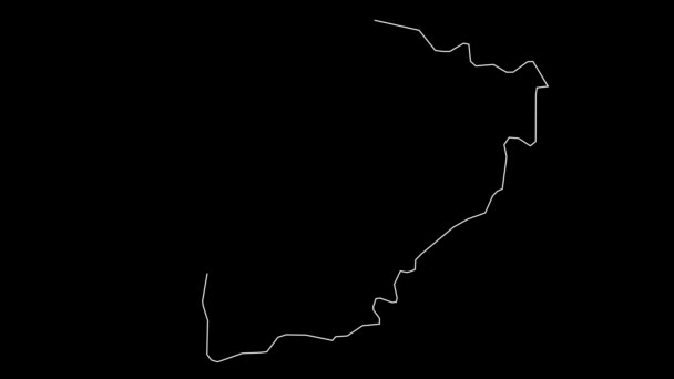 ハイルサウジアラビア地図アウトラインアニメーション — ストック動画
