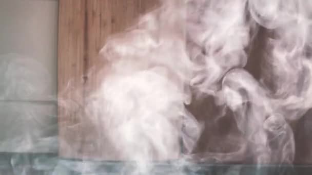 自然なスローモーション調理煙 — ストック動画