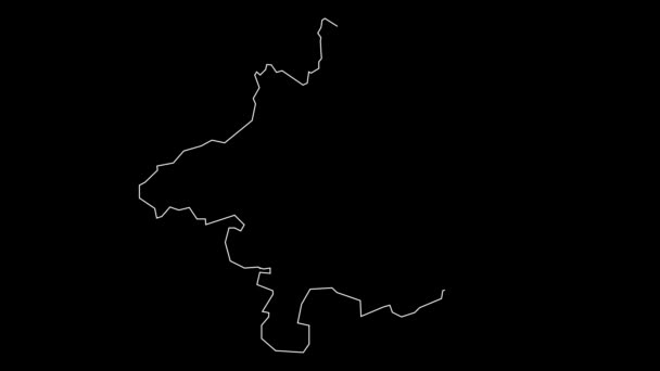 Mapa Górnej Austrii Zarys Animacji — Wideo stockowe