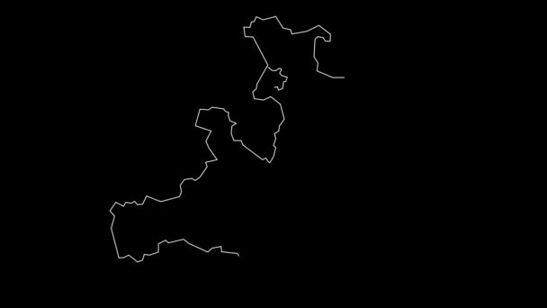 ザルツブルクオーストリア地図アウトラインアニメーション — ストック動画