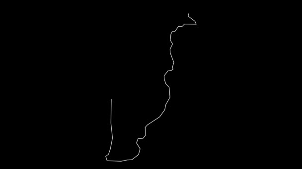 Heredia Costa Rica Mapa Esboço Animação — Vídeo de Stock