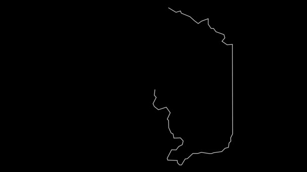 アラフエラコスタリカ地図アウトラインアニメーション — ストック動画