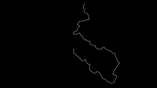 Σαν Χοσέ Κόστα Ρίκα Χάρτη Animation Περίγραμμα — Αρχείο Βίντεο
