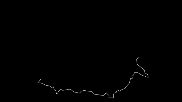 Baranya Hungría Mapa Esquema Animación — Vídeos de Stock