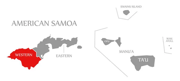 Western American Samoa Island Red Highlighted — Stock Photo, Image