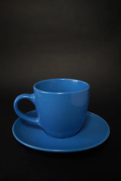 Світло Блакитна Чашка Тарілкою — стокове фото