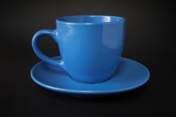 Light Blue Cup Saucer — Stock Photo, Image