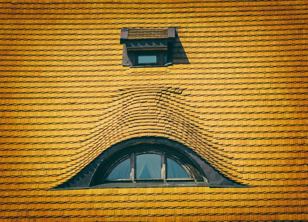 stock image old roof, window