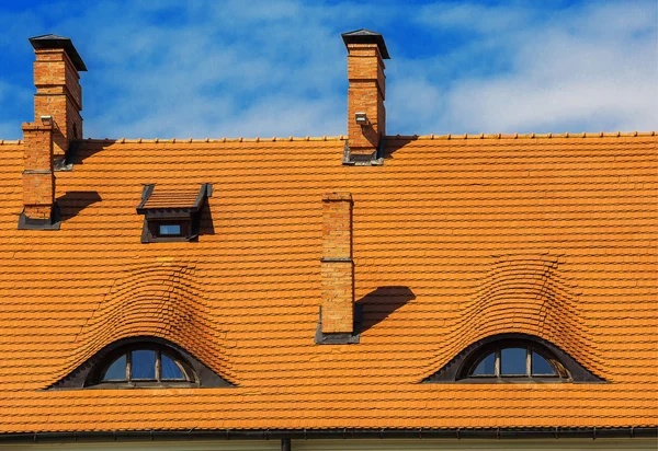 Altes Dach, Fenster — Stockfoto