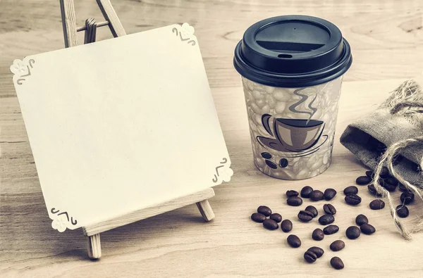Kávová zrna, cup — Stock fotografie