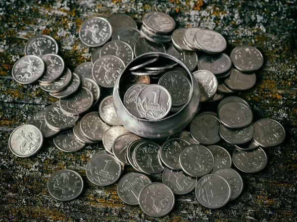 俄罗斯金属硬币 — 图库照片