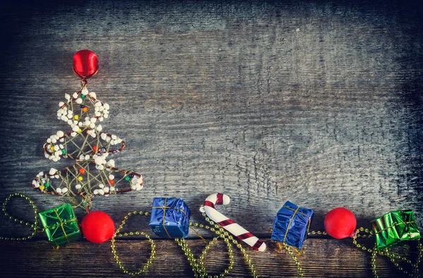 Kerstboom geschenkdozen — Stockfoto