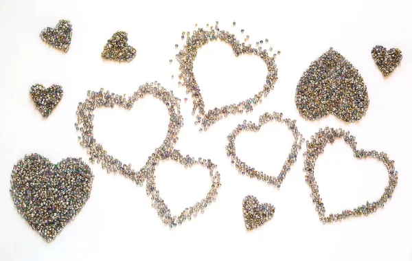 Färgglada hjärta pärlor — Stockfoto
