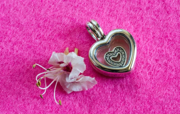 Dámské šperky, symbol srdce — Stock fotografie