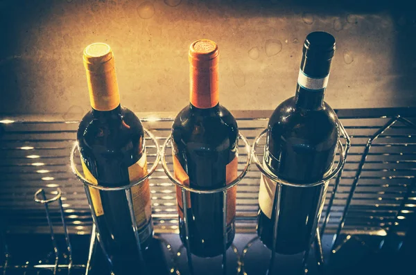 Bottles of wine in the bar — Stock Photo, Image