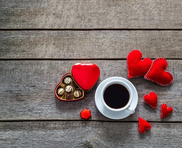 Svátek Valentýna červené srdce — Stock fotografie