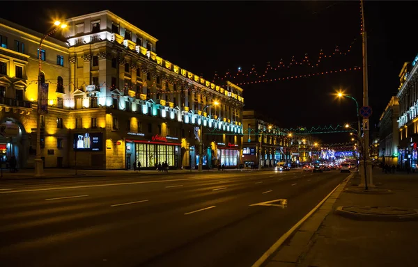 Night city Minsk — Stock Photo, Image