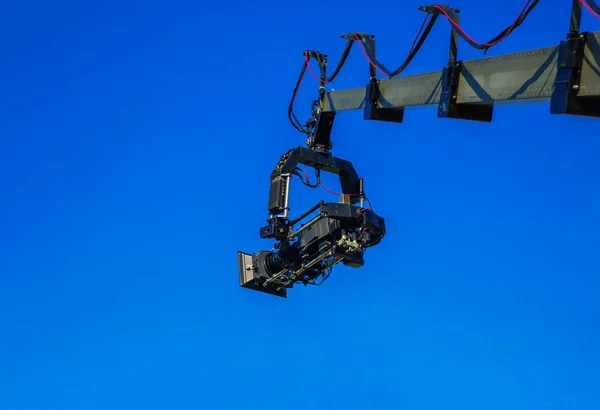 Professionell videokamera på kranen — Stockfoto