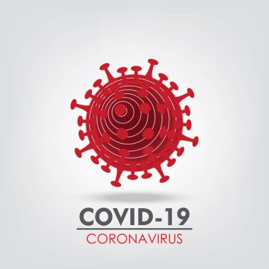 Coronavirus COVID-19 beyaz arka planda izole edildi. Vektör İllüstrasyonu